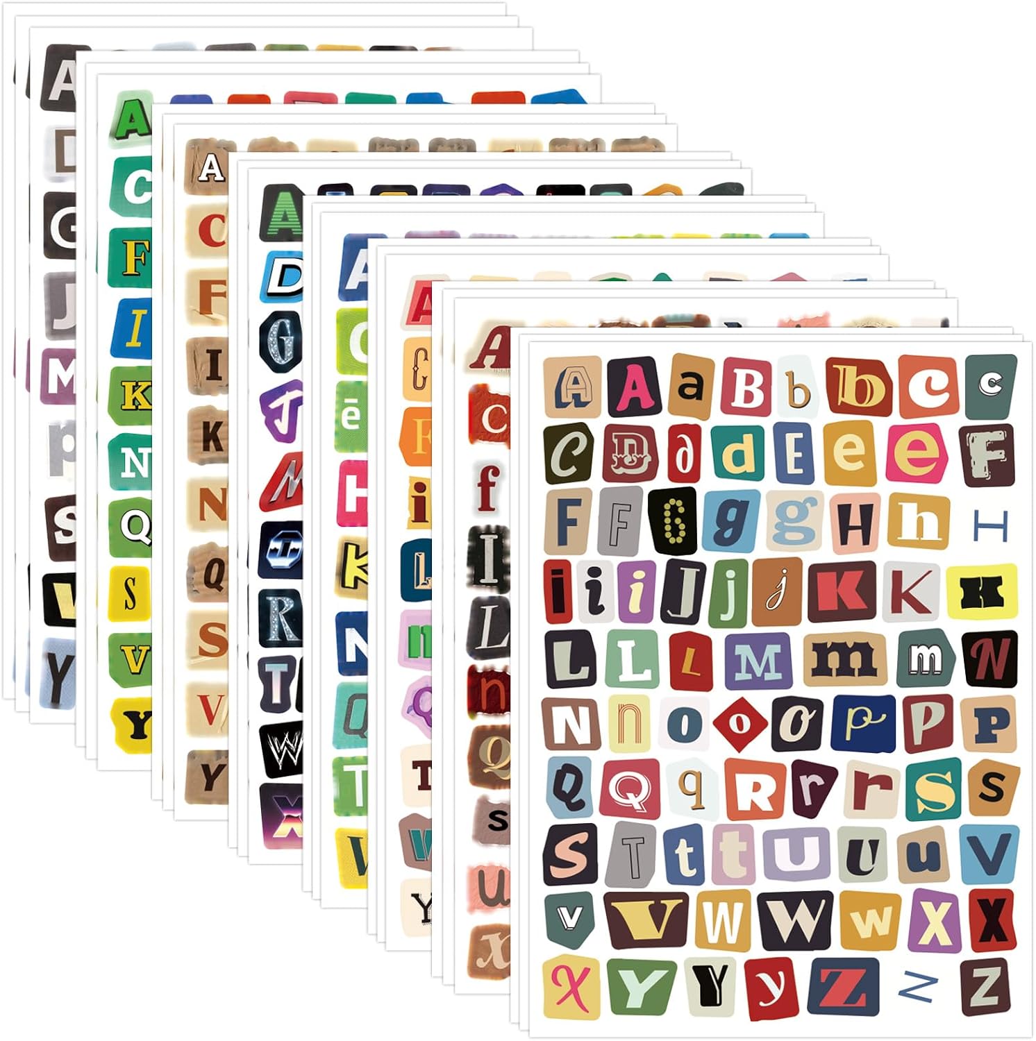 24-Sheet Vintage Magazine Letter Stickers