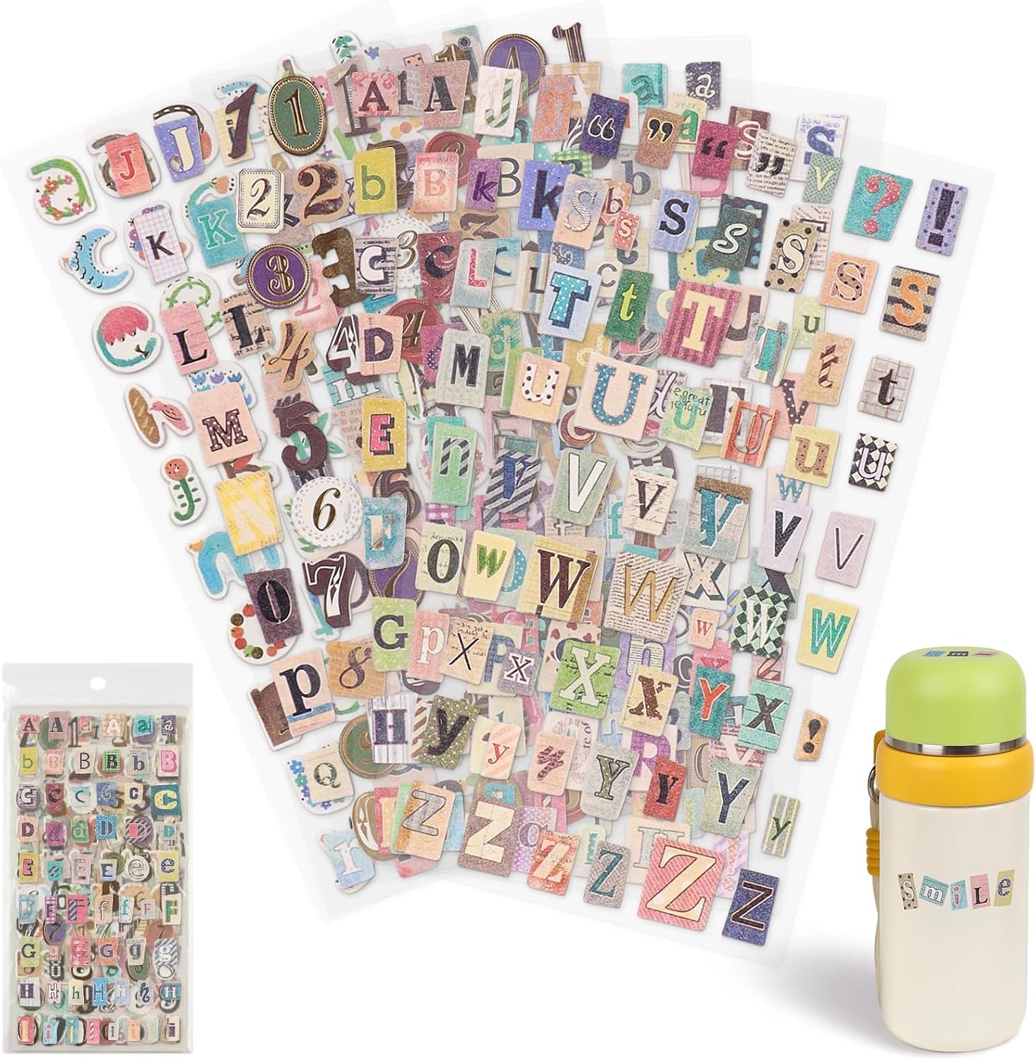 347-Piece Assorted Letter & Number Stickers