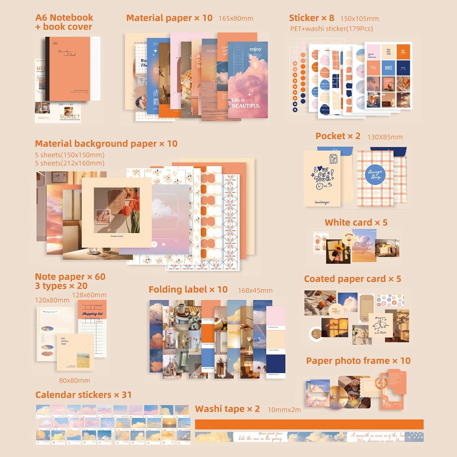 348-Piece Scrapbooking & Journaling Kit
