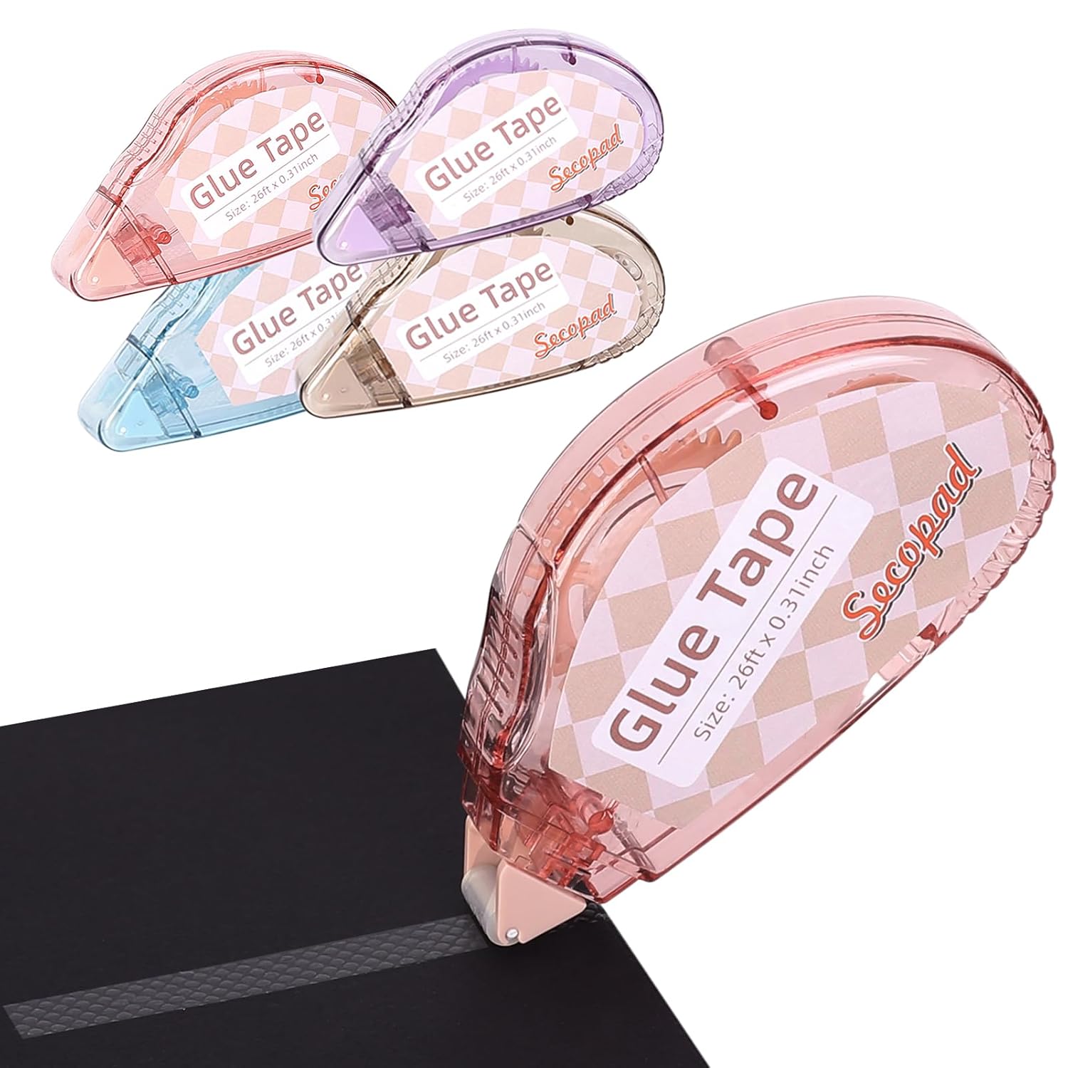 4-Pack Light-Colored Shell Glue Tape