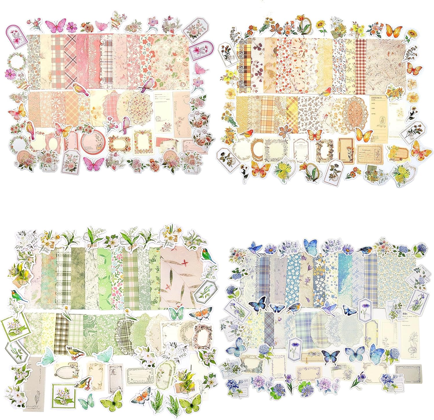 400-Piece Floral Scrapbook & Journaling Set