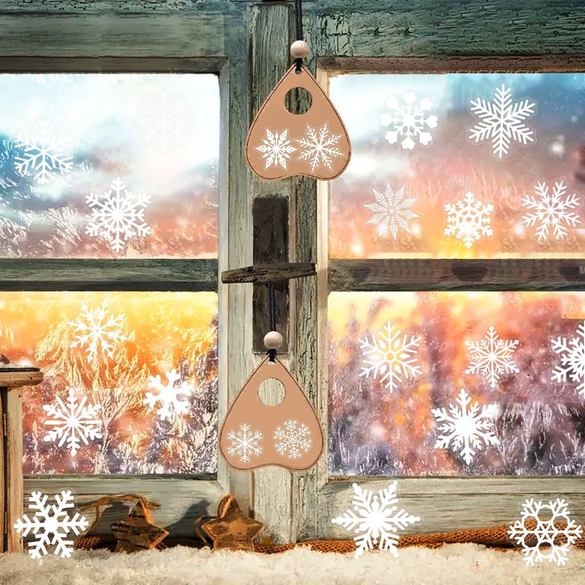 50-Piece Assorted Snowflake Stickers