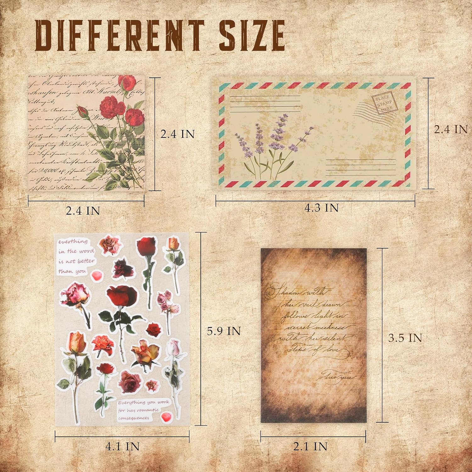 517-Piece Vintage Scrapbook Kit