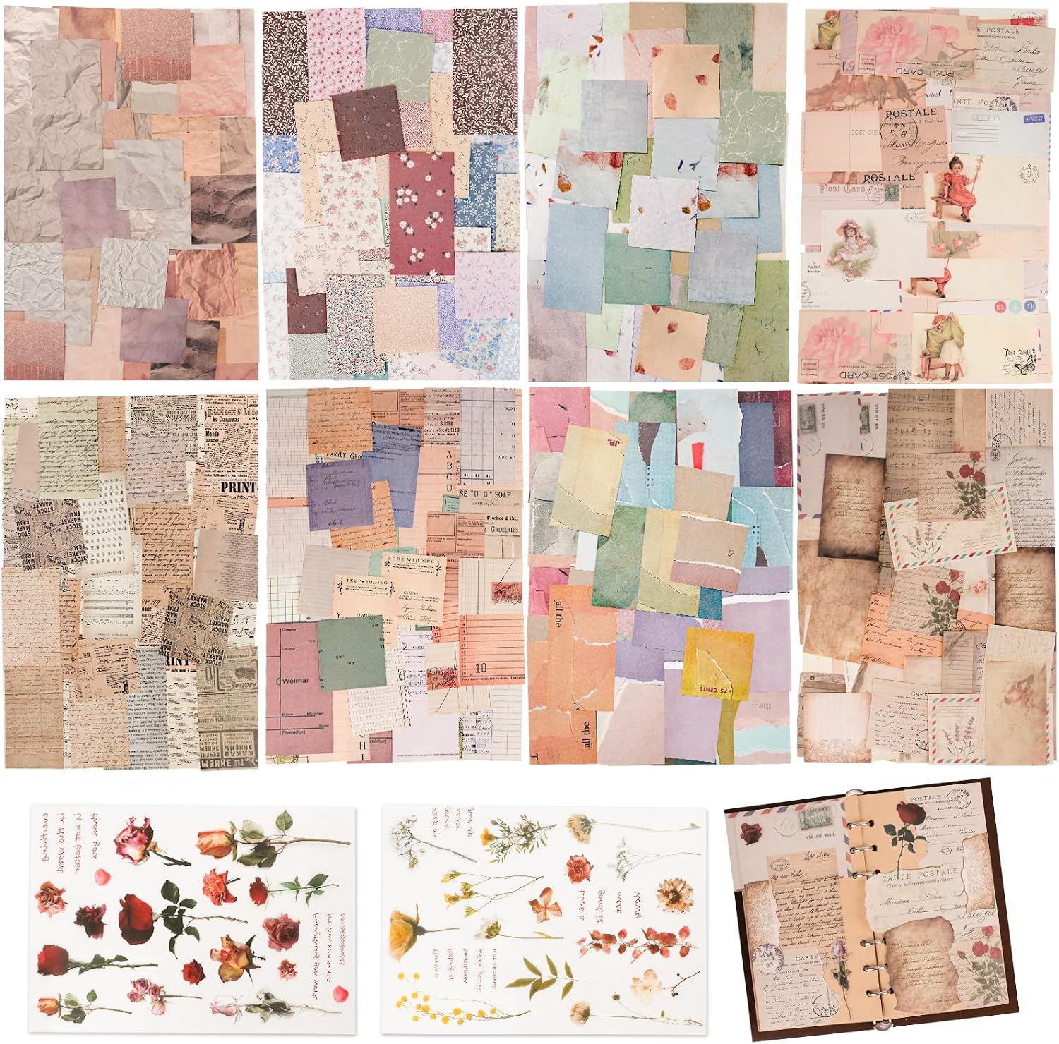 517-Piece Vintage Scrapbook Kit