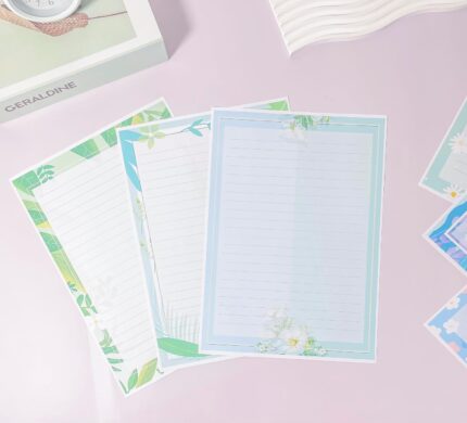 60-Piece Floral Lined Writing Paper