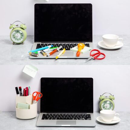 Creamy White Rotating Desk Caddy