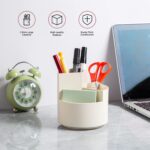 Creamy White Rotating Desk Caddy
