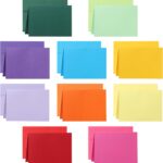 100-Pack Assorted Color Card Stock & Envelope Set