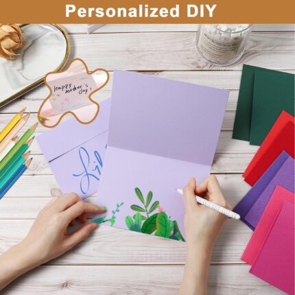 100-Pack Assorted Color Card Stock & Envelope Set